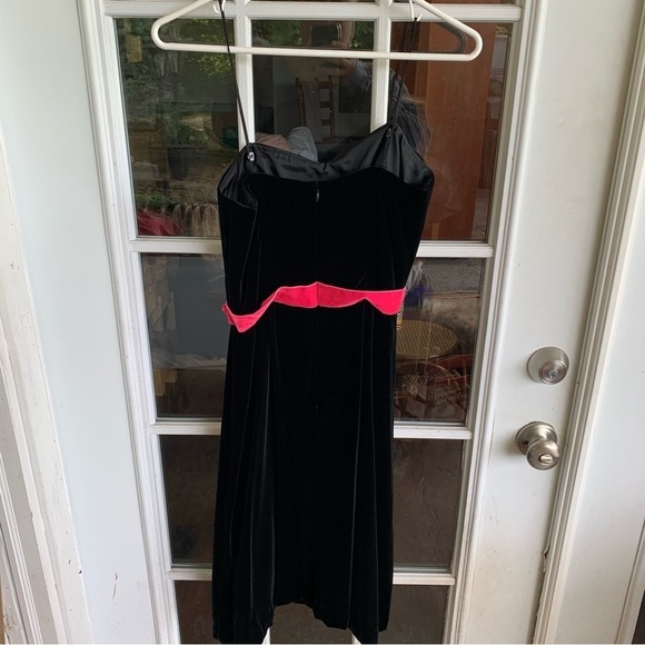 Sara Campbell Silk Velvet Velour Dress with Jacket Small Size 2 Black Pink - Picture 9 of 10
